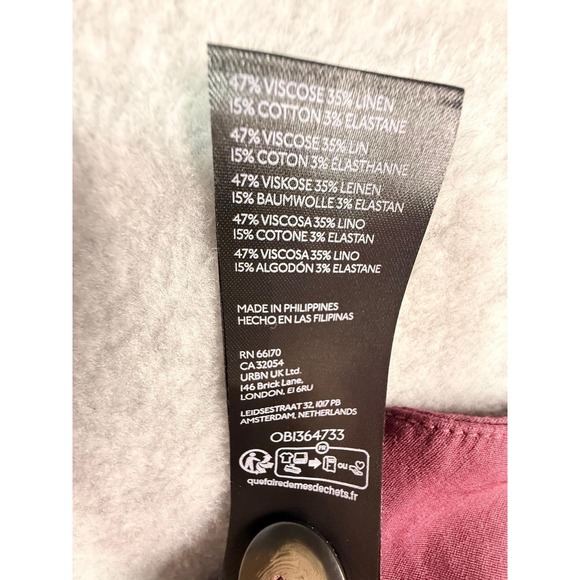 Women's Burgundy Maeve By Anthropogie Front Pockets Wide Leg Pants - Picture 5 of 13